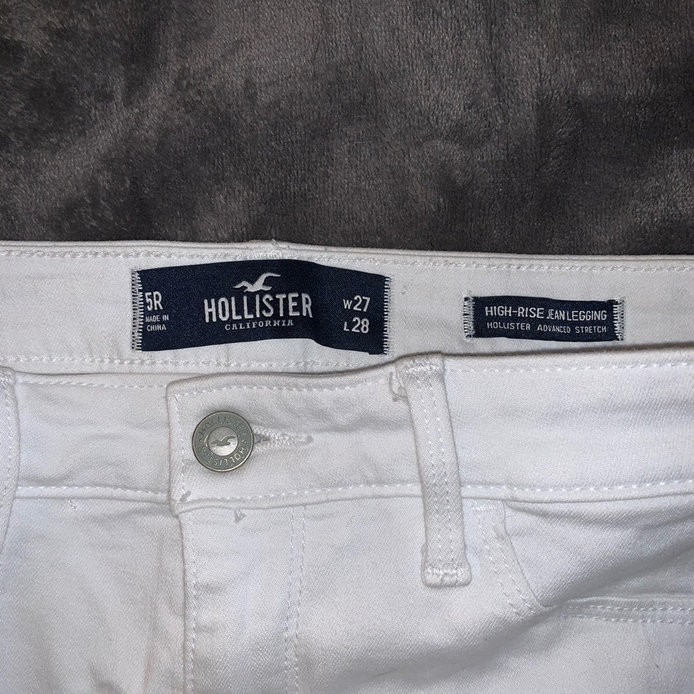 White High-Rise jean leggings